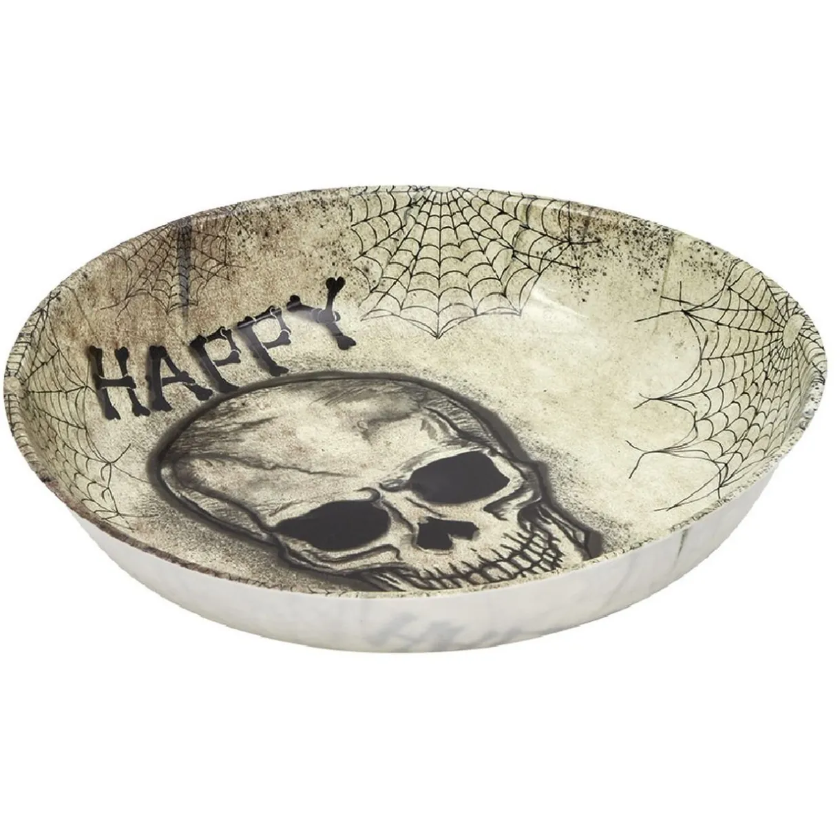Clearance Gifi Saladier Happy Halloween tête de mort et toiles d'araignées