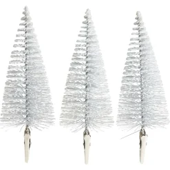 Gifi Sapin à clipser argenté ou bleu Ø5xH14cm x3^ Décoration Sapin