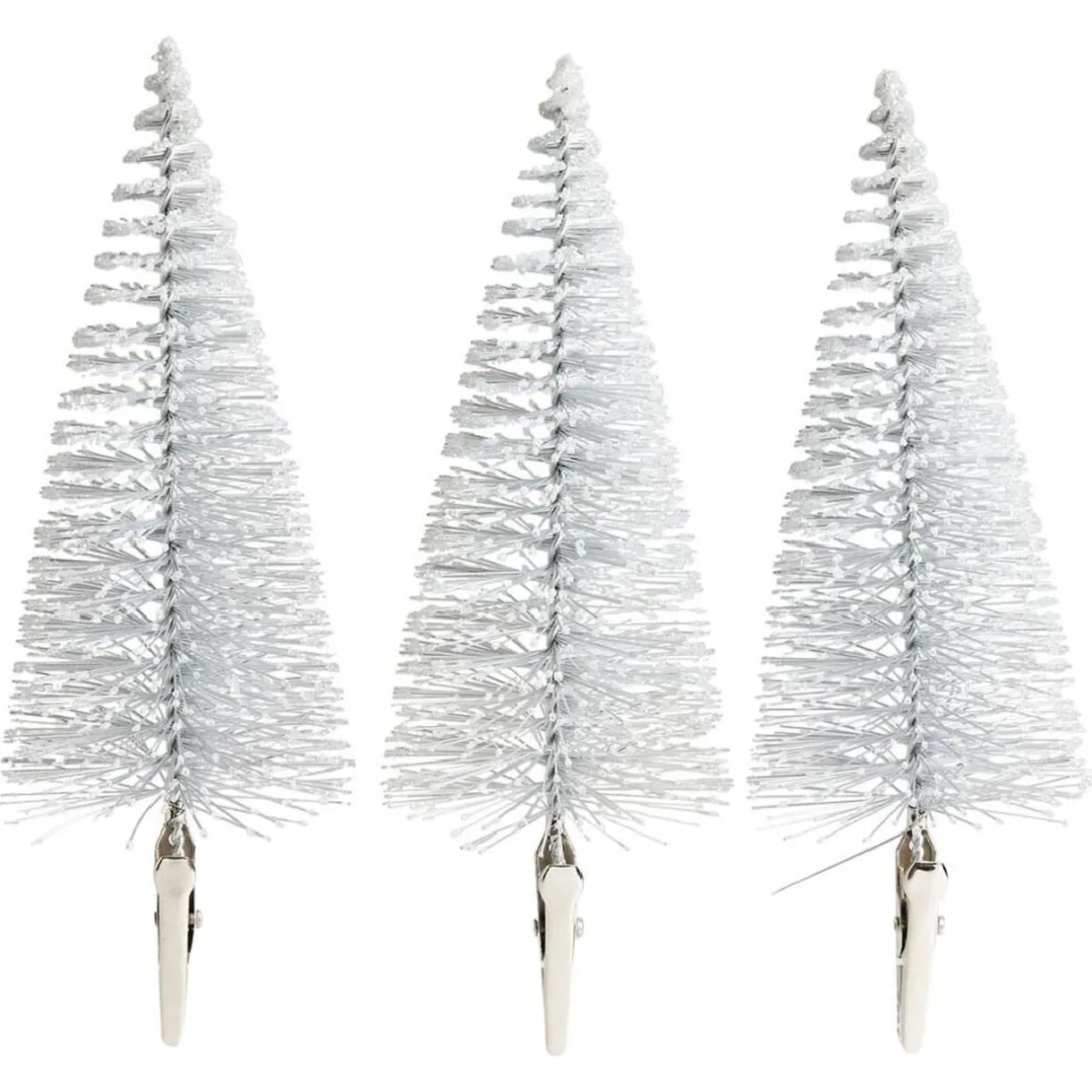 Gifi Sapin à clipser argenté ou bleu Ø5xH14cm x3^ Décoration Sapin