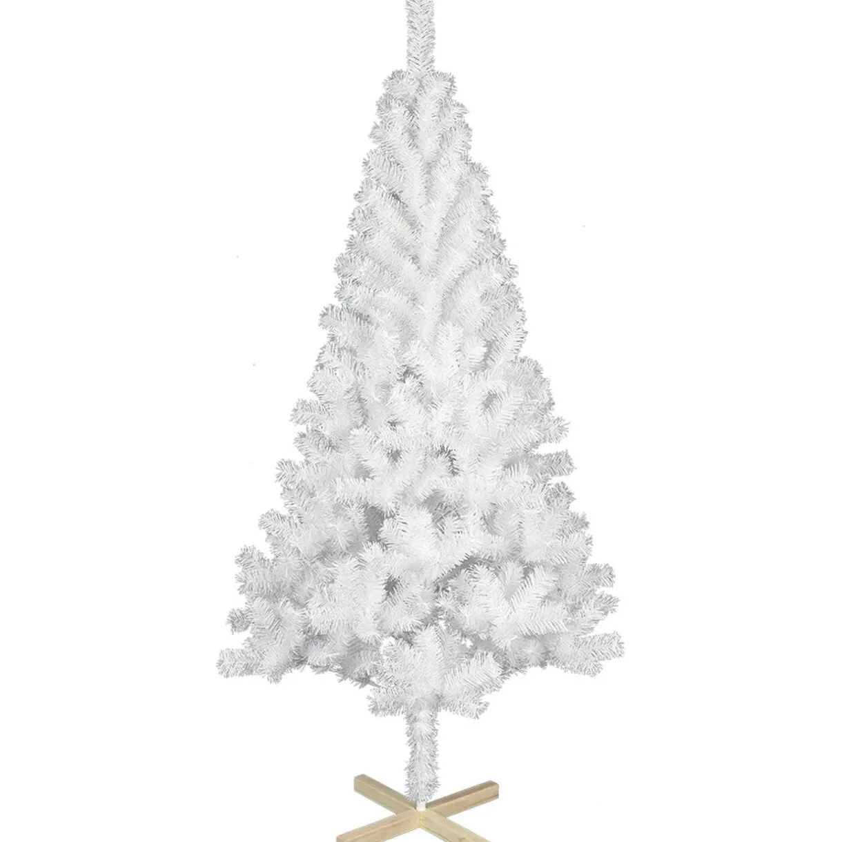 Best Gifi Sapin artificiel blanc 400 branches pied bois H.180 cm