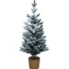 Outlet Gifi Sapin artificiel enneigé pot tressé 258 branches Ø56xH100cm