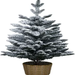 Outlet Gifi Sapin artificiel enneigé pot tressé 258 branches Ø56xH100cm
