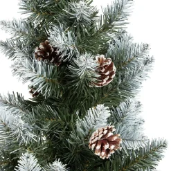 Gifi Sapin artificiel enneigé tronc aspect bois sac jute Ø72xH150cm