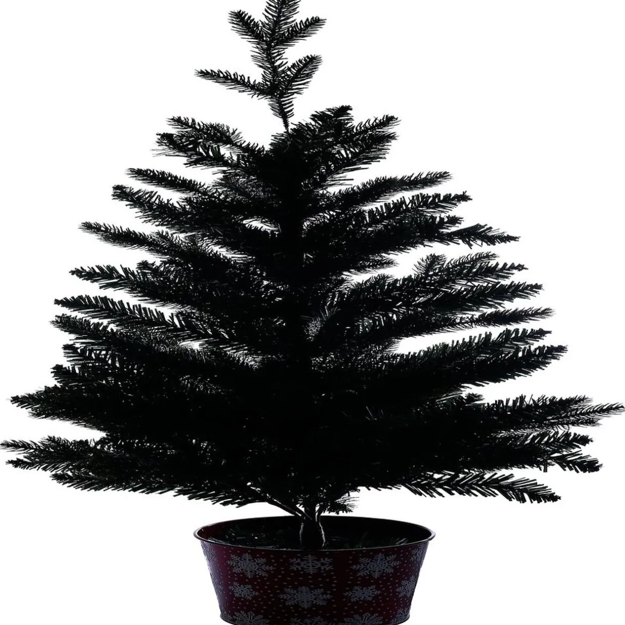 Gifi Sapin artificiel pot métal motif flocon rouge et blanc 258 branches Ø55xH100cm