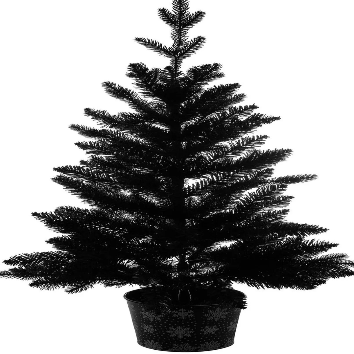 Gifi Sapin artificiel pot métal motif flocon rouge et blanc 258 branches Ø55xH100cm