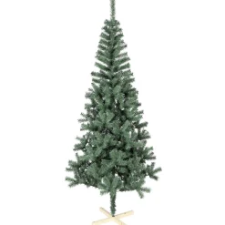 Discount Gifi Sapin artificiel vert 615 branches pied bois Ø110xH210cm