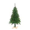 Discount Gifi Sapin artificiel vert pied en bois 228 branches Ø65xH120cm