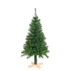 Discount Gifi Sapin artificiel vert pied en bois 228 branches Ø65xH120cm