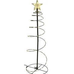 Gifi Sapin conique en métal lumineux blanc chaud^ Décoration Extérieure De Noël