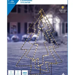 Gifi Sapin 3D lumineux à suspendre ou à planter 260 led déco Noël^ Décoration Extérieure De Noël