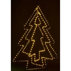 Gifi Sapin 3D lumineux à suspendre ou à planter 260 led déco Noël^ Décoration Extérieure De Noël