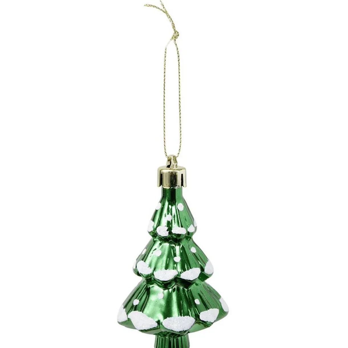 Gifi Sapin déco à suspendre vert brillant et blanc neige Ø5xH8cm^ Décoration Sapin