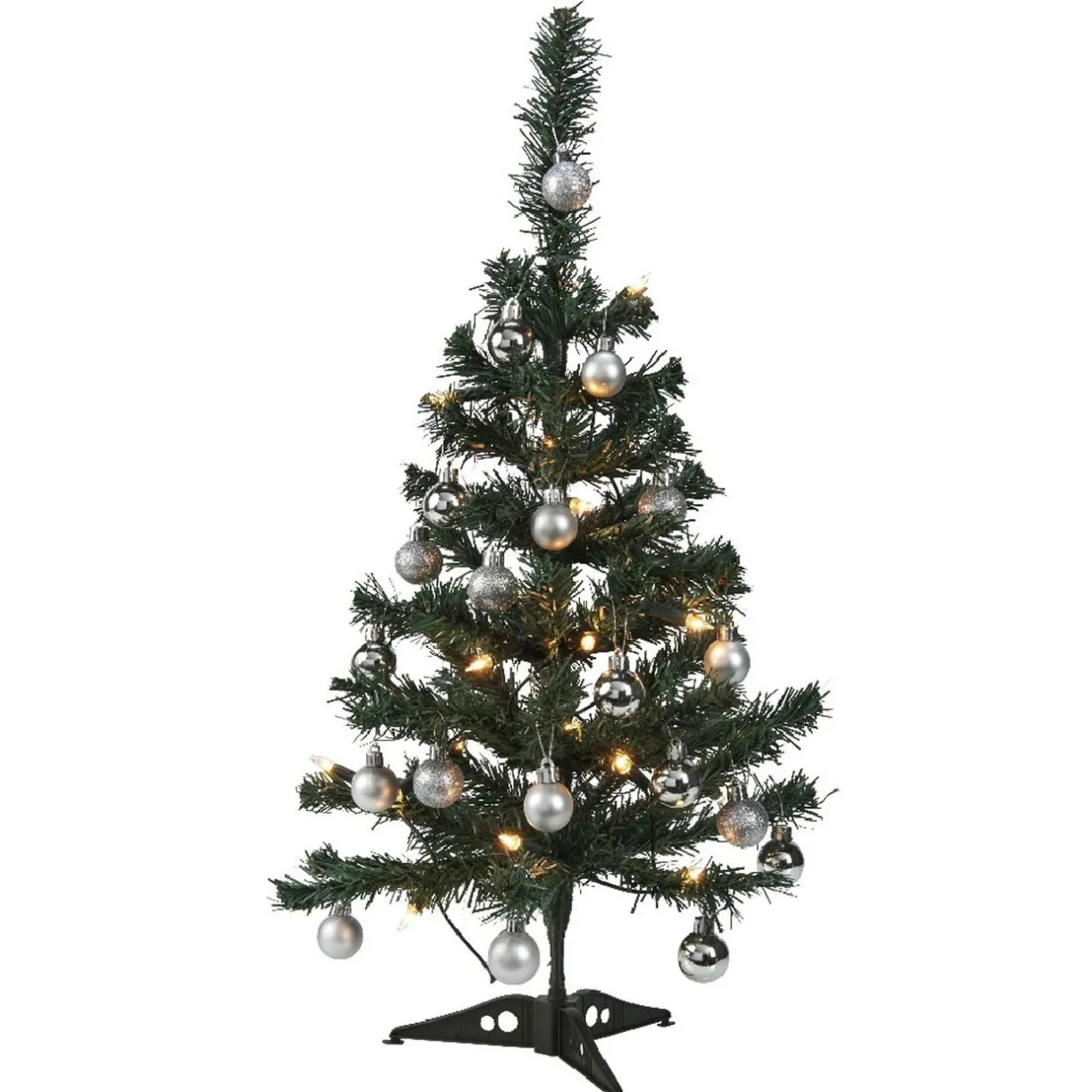 Best Gifi Sapin décoré lumineux blanc et argenté 20 LED