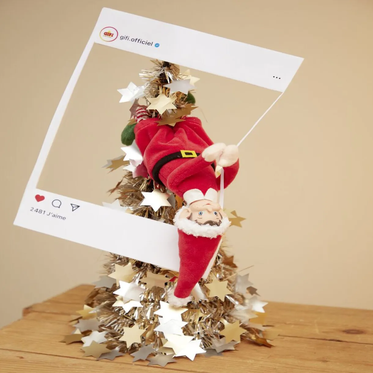 Outlet Gifi Sapin de Noël à poser avec étoiles H38cm - 3 modèles