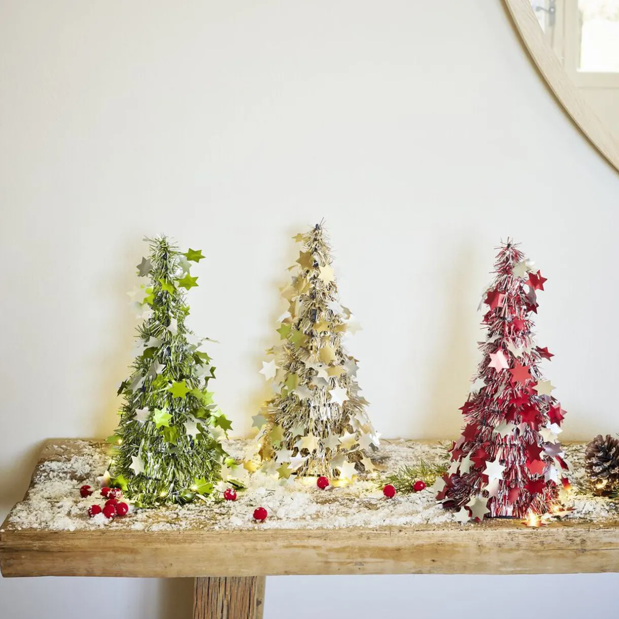 Outlet Gifi Sapin de Noël à poser avec étoiles H38cm - 3 modèles