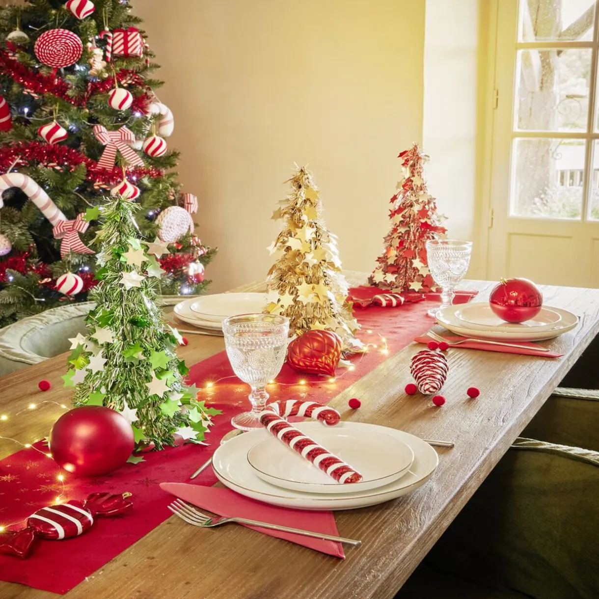 Outlet Gifi Sapin de Noël à poser avec étoiles H38cm - 3 modèles