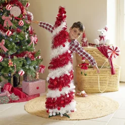 Sale Gifi Sapin de Noël artificiel POP UP rouge et blanc Ø30xH120cm