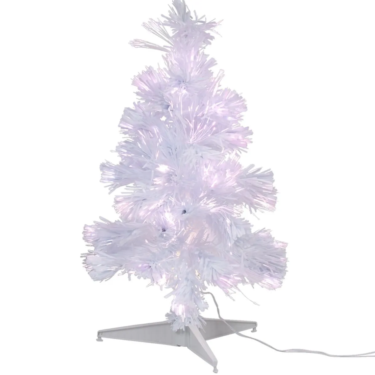 Online Gifi Sapin de Noël blanc fibre optique multicolore h 60 cm