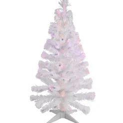 Outlet Gifi Sapin de Noël blanc fibre optique multicolore h 120 cm