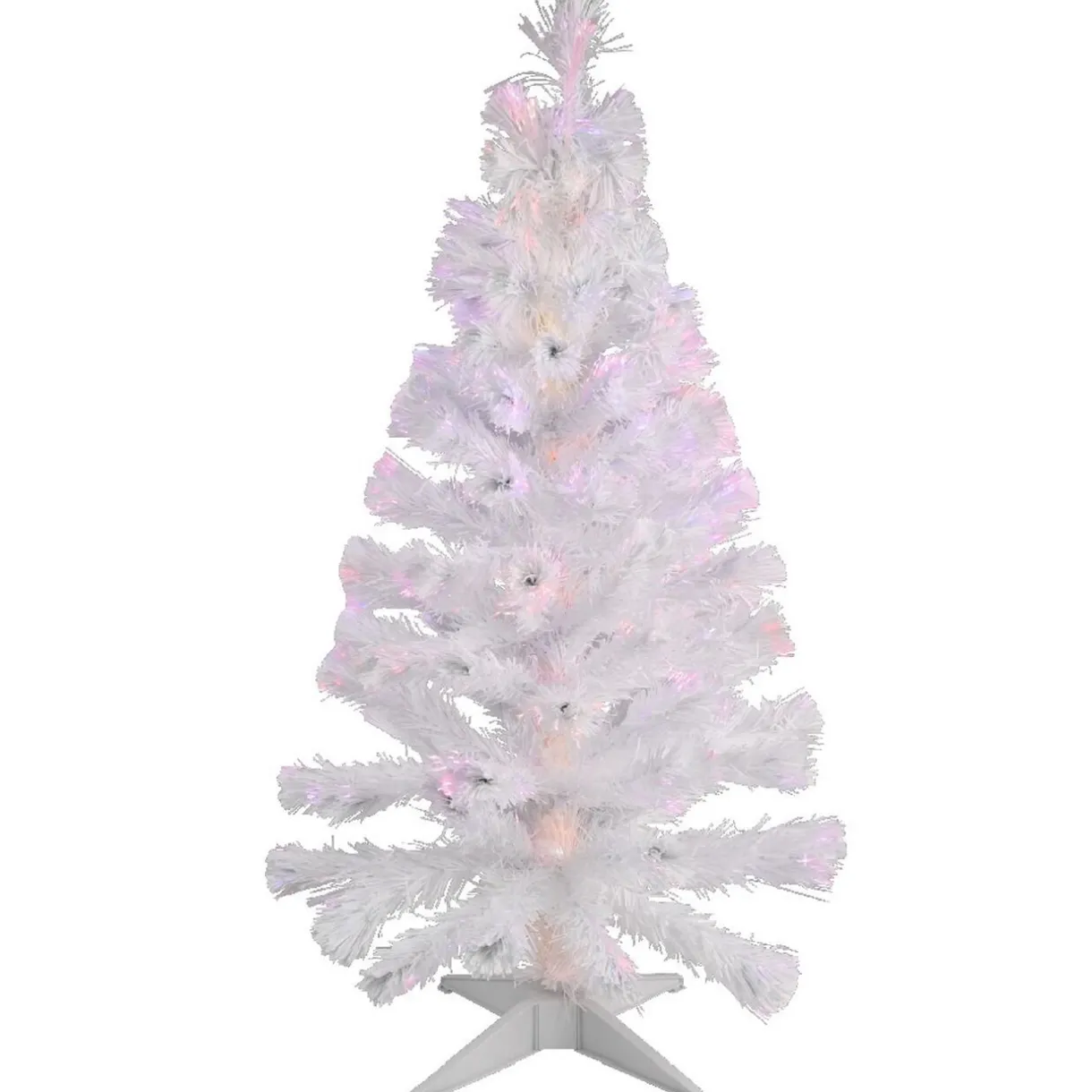 Outlet Gifi Sapin de Noël blanc fibre optique multicolore h 120 cm