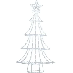 Gifi Sapin de Noël lumineux blanc 1,5 m^ Décoration Extérieure De Noël