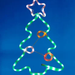 Gifi Sapin de Noël lumineux multicolore fixe^ Décoration Extérieure De Noël