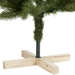 Hot Gifi Sapin de Noël Vert effet réel avec pied en bois H150 cm
