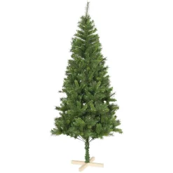 Hot Gifi Sapin de Noël vert effet touffu avec pied en bois H210 cm
