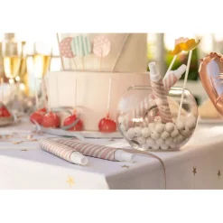 Sale Gifi Sarbacane rayée rose et blanche x 4 et ses 60 boules blanches