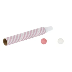 Discount Gifi Sarbacane rayée rose et blanche x 4 et ses 60 boules assorties