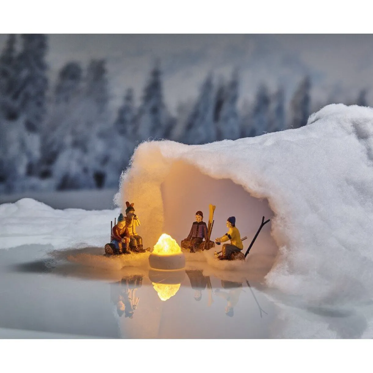 Gifi Scène déco coin du feu lumineux^ Décoration Extérieure De Noël