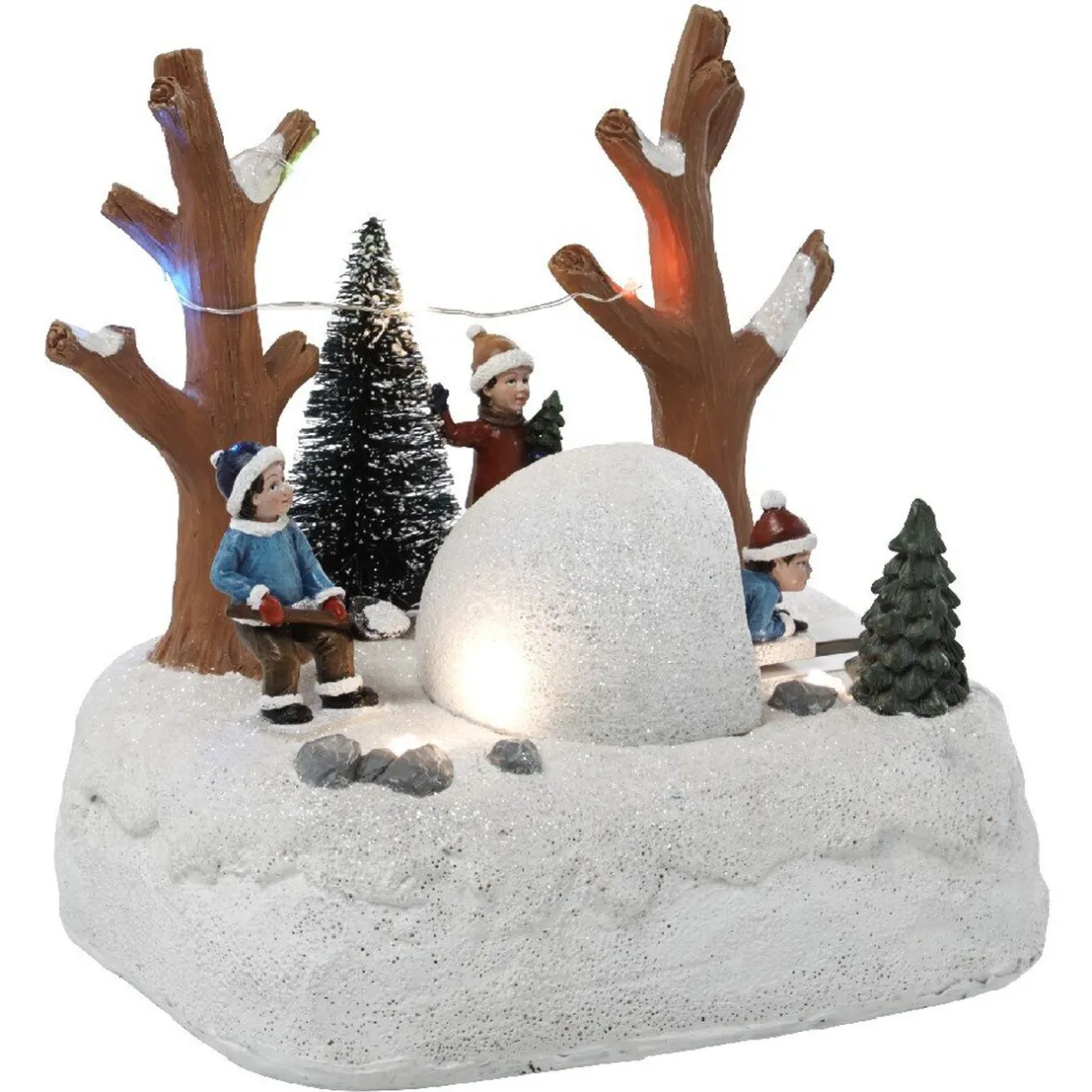 Gifi Scène lumineuse déco enfants dans la neige^ Décoration Extérieure De Noël