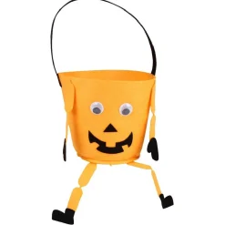 Clearance Gifi Seau à bonbons en feutrine Halloween orange noir violet ou vert