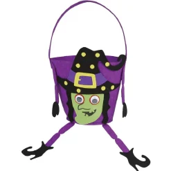Clearance Gifi Seau à bonbons en feutrine Halloween orange noir violet ou vert