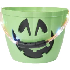 Best Gifi Seau à bonbons Halloween avec anse lumineuse à LED