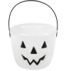 Online Gifi Seau à bonbons Halloween design citrouille phosphorescent blanc