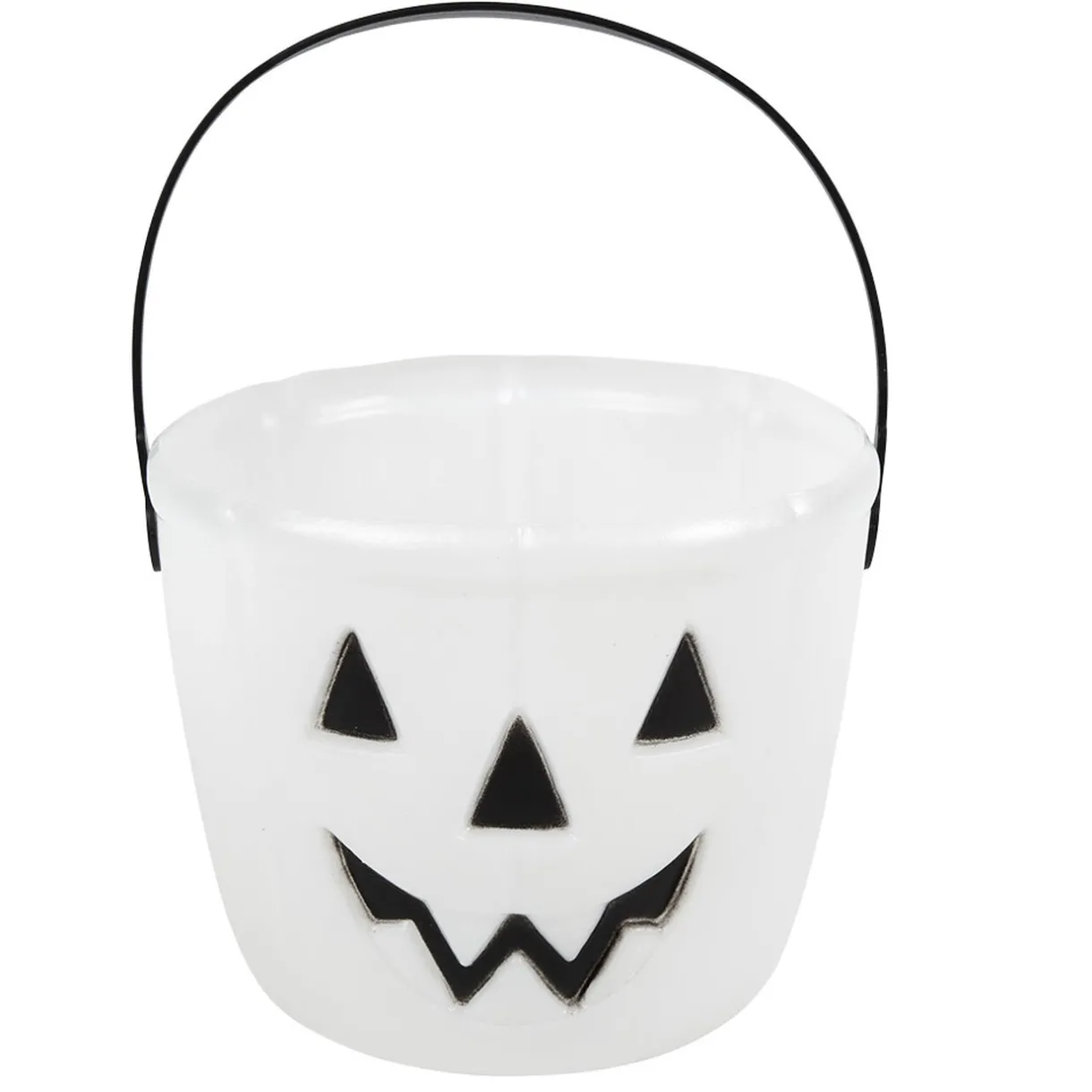 Online Gifi Seau à bonbons Halloween design citrouille phosphorescent blanc