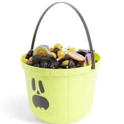 Best Gifi Seau à bonbons Halloween imprimé citrouille blanc et noir