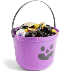 Best Gifi Seau à bonbons Halloween imprimé citrouille blanc et noir