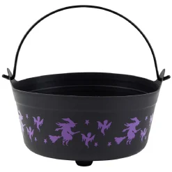 New Gifi Seau à bonbons Halloween motif sorcière noir et violet