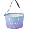 Discount Gifi Seau à bonbons Halloween tête de chat bleu et violet Ø19xH12cm