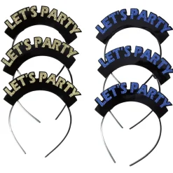 Best Gifi Serre-tête avec inscription LET'S PARTY gris argenté