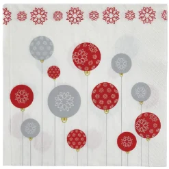Outlet Gifi Serviette boules de Noël blanche et rouge x20