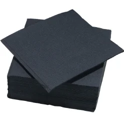 Outlet Gifi Serviette carrée noire Tex Touch 2 plis en papier x40