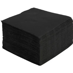 Outlet Gifi Serviette cocktail carrée noire Tex Touch 2 plis en papier x40