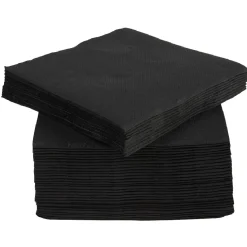 Outlet Gifi Serviette cocktail carrée noire Tex Touch 2 plis en papier x40