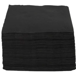 Outlet Gifi Serviette cocktail carrée noire Tex Touch 2 plis en papier x40