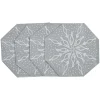 Outlet Gifi Serviette de table hexagonale argentée décor blanc x10