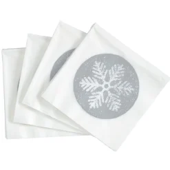 Best Gifi Serviette en papier imprimé flocon gris argenté x20