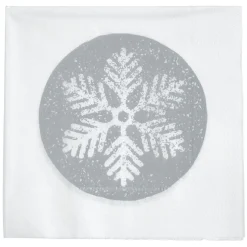 Best Gifi Serviette en papier imprimé flocon gris argenté x20